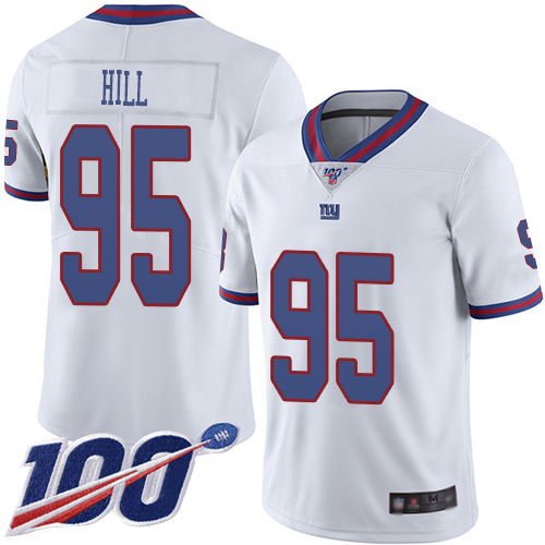 Men New York Giants #95 B.J. Hill Limited White Rush Vapor Untouchable 100th Season Football NFL Jersey->new york giants->NFL Jersey